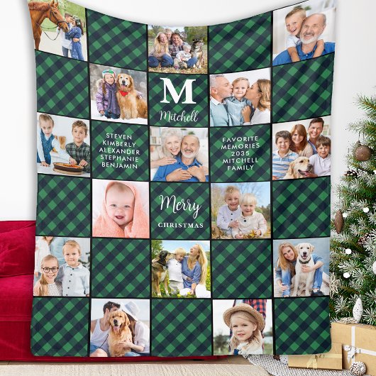 Personalisiertes Collage Patchwork für Familien Ka Fleecedecke