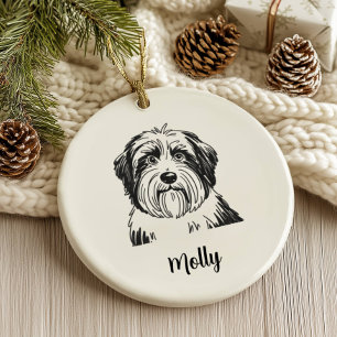 Personalisiertes Collie-Hund-Weihnachten Keramik Ornament