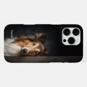 Personalisiertes Collie-Hundeporträt iPhone Hülle (Rückseite (Horizontal))