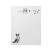 Personalisiertes Collie Watercolor Monogramm Notizblock (Rotiert)