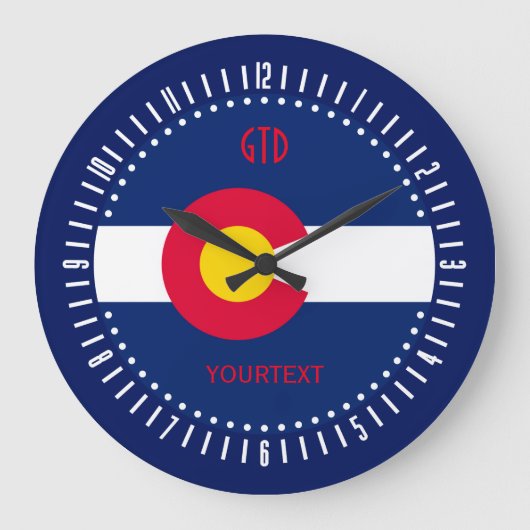 Personalisiertes Colorado State Flag Design auf Große Wanduhr (Vorderseite)
