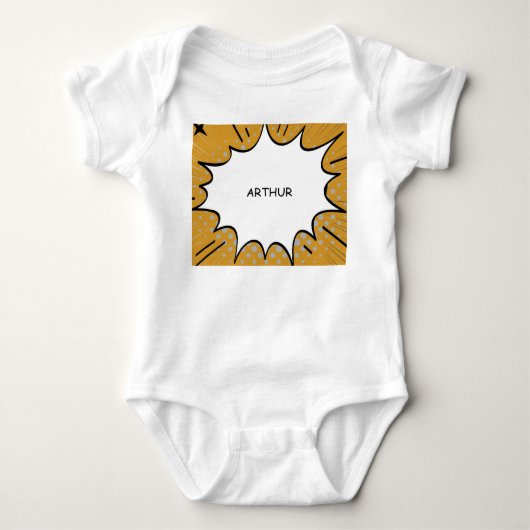 Personalisiertes Comic Baby Strampler (Vorderseite)