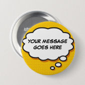 Personalisiertes Comic-Book-Pop-Art-Denkblase Button (Vorne & Hinten)
