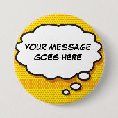 Personalisiertes Comic-Book-Pop-Art-Denkblase Button (Vorderseite)