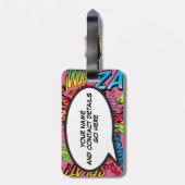 Personalisiertes Comic Book Pop Art Sounds Gepäckanhänger (Rückseite vertikal)