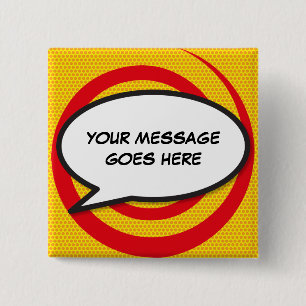 Personalisiertes Comic-Book-Pop-Art-Sprechblasen-M Button