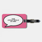 Personalisiertes Comic Book Pop Art SUPERHERO Gepäckanhänger (Rückseite horizontal)