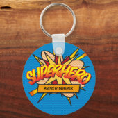 Personalisiertes Comic Book Pop Art SUPERHERO Schlüsselanhänger (Vorderseite)