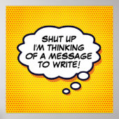 Personalisiertes Comic Book Pop Art Think Bubble Poster (Vorne)