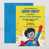 Personalisiertes Comic Book Style Super Hero Einla Einladung (Vorne/Hinten)