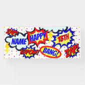 Personalisiertes Comic Book Super Hero Party Banner (Horizontal)