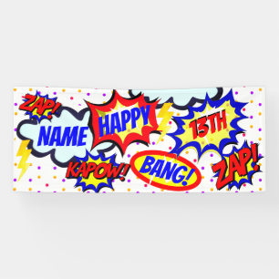 Personalisiertes Comic Book Super Hero Party Banner