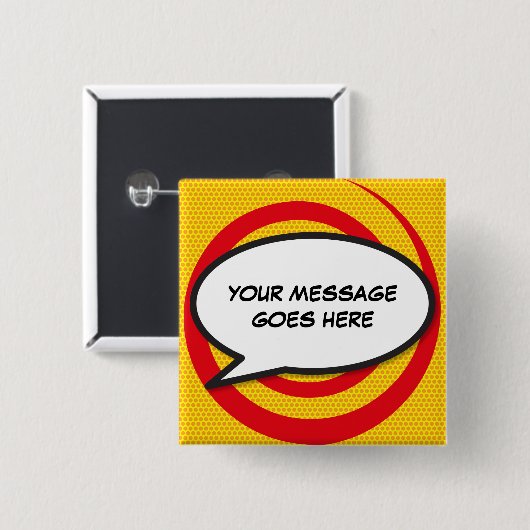 Personalisiertes Comic Buch Pop Art Speech Blase Button (Vorne & Hinten)