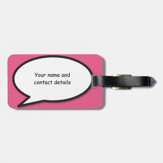 Personalisiertes Comic Buch Pop Art Speech Blase Gepäckanhänger (Rückseite horizontal)