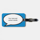 Personalisiertes Comic Buch Pop Art Speech Blase Gepäckanhänger (Rückseite horizontal)