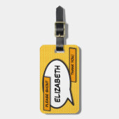 Personalisiertes Comic Buch Pop Art Speech Blase Gepäckanhänger (Vorderseite vertikal)