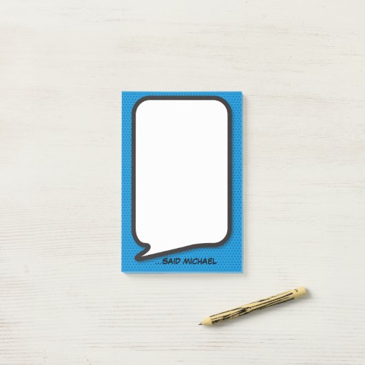 Personalisiertes Comic Buch Pop Art Speech Blase Post-it Klebezettel (Auf Schreibtisch)