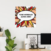 Personalisiertes Comic Buch Pop Art Speech Blase Poster (Heimbüro)