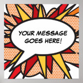Personalisiertes Comic Buch Pop Art Speech Blase Poster (Vorne)