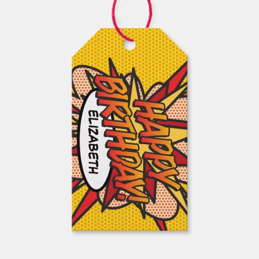 Personalisiertes Comic Buch Pop Kunst Gerne Geschenkanhänger (Vorderseite)