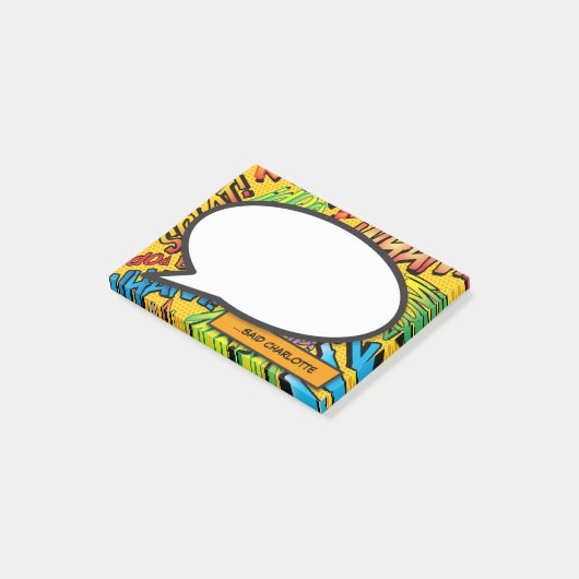 Personalisiertes Comic Buche Rede Spaß Post-it Klebezettel (angewinkelt)