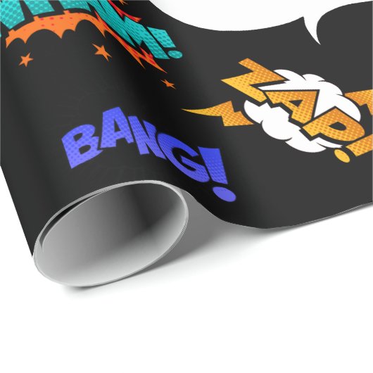 Personalisiertes Comic Geburtstag Geschenkpapier (Rolleneckpunkt)