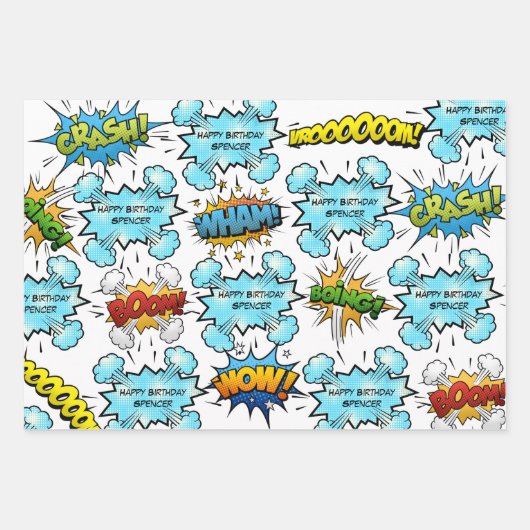 Personalisiertes Comic Geschenkpapier Set (Vorderseite 2)