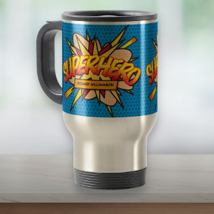 Personalisiertes Comic-Helden SUPERHERO Reisebecher