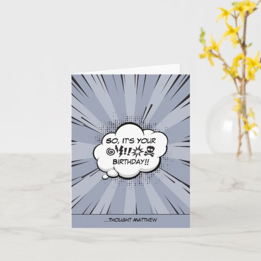 Personalisiertes Comic Karte (Gelbe Blume)