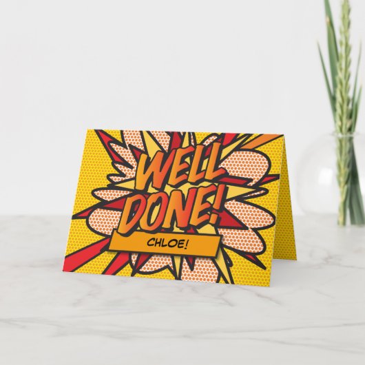 Personalisiertes Comic Pop Kunst, Dichtung und Mus Karte (Vorderseite)