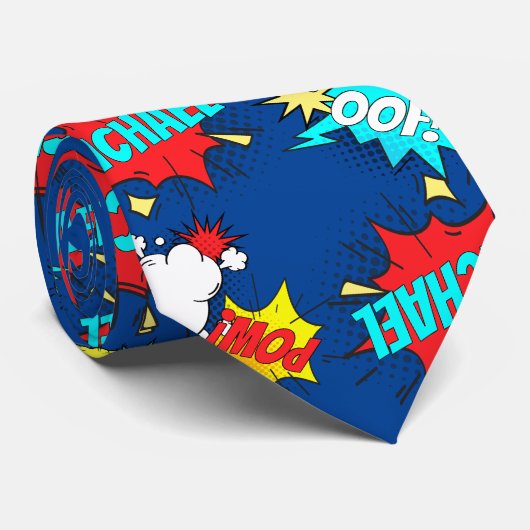 Personalisiertes Comic Pop Piazza della Riforma Krawatte (Gerollt)
