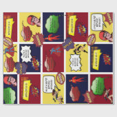 Personalisiertes Comic zum Geburtstag Geschenkpapier (Flach)