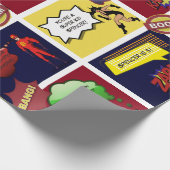 Personalisiertes Comic zum Geburtstag Geschenkpapier (Ecke)