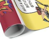 Personalisiertes Comic zum Geburtstag Geschenkpapier (Rolleneckpunkt)