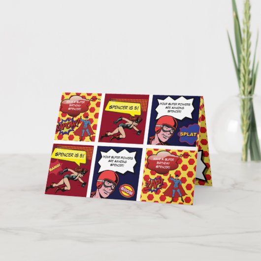Personalisiertes Comic zum Geburtstag Karte (Vorderseite)