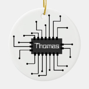 Personalisiertes Computer-IC-Chip-Bild Keramik Ornament