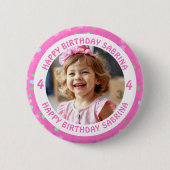 Personalisiertes Confetti Foto, Name und Alter Geb Button (Vorderseite)