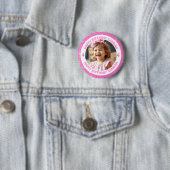 Personalisiertes Confetti Foto, Name und Alter Geb Button (Beispiel)