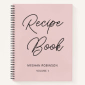 Personalisiertes Cookbook Girly Script Rezept No Notizblock (Vorderseite)