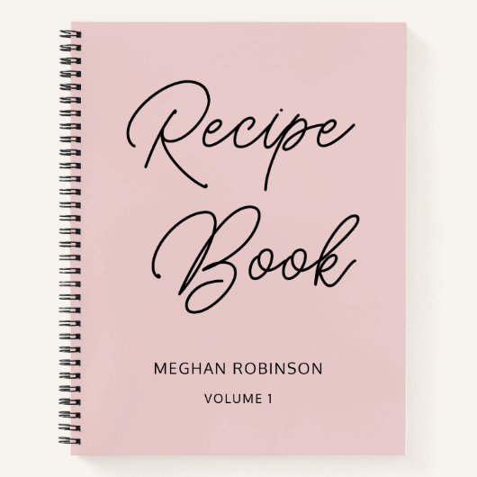 Personalisiertes Cookbook  Girly Script Rezept No Notizblock (Vorderseite)