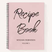 Personalisiertes Cookbook Girly Script Rezept No Notizblock (Vorderseite)