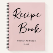 Personalisiertes Cookbook  Girly Script Rezept Notizblock (Vorderseite)