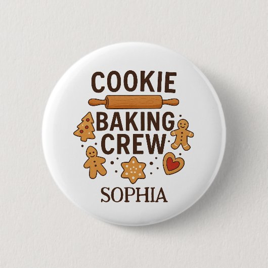 Personalisiertes Cookie Backen Crew - Individuelle Button (Vorderseite)