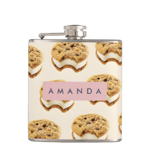 Personalisiertes Cookie Ice Cream Sandwich-Muster Flachmann