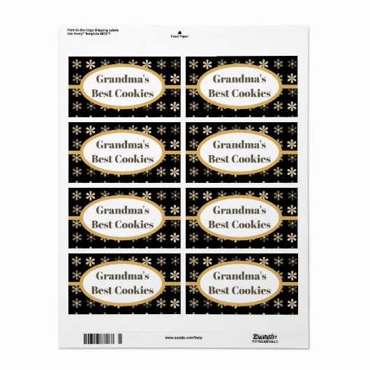 Personalisiertes Cookie-Label, Omas bestes Label (Vorne)