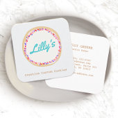 Personalisiertes Cookie-Logo für die Bäckerei Quadratische Visitenkarte