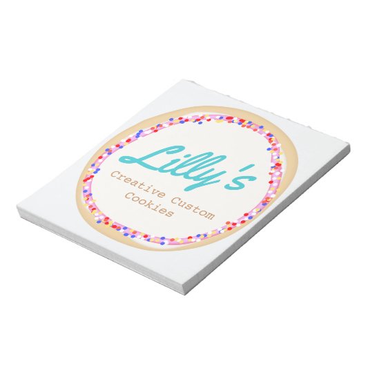 Personalisiertes Cookie oder Cupcake Notizblock (Rotiert)