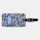 Personalisiertes COOLES blaues gestanztes Glasmust Gepäckanhänger (Vorderseite horizontal)
