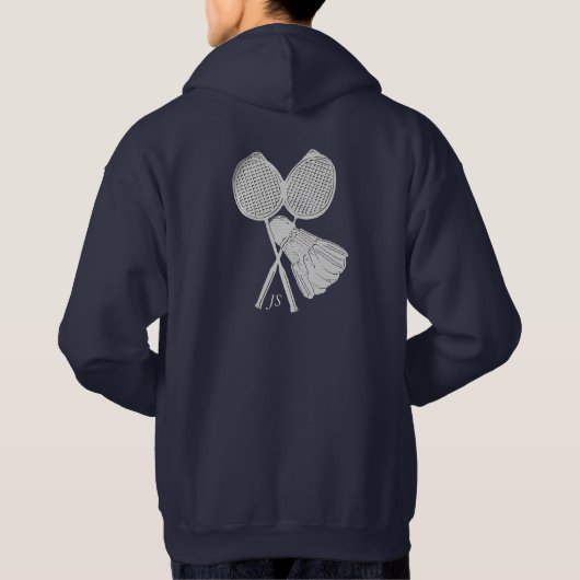 Personalisiertes Cooles Geschenk für Badminton-Spi Hoodie (Rückseite)