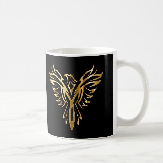 Personalisiertes cooles Gold Phoenix Kaffeetasse (Rechts)